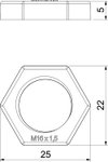 Porca M16 Poliamida cinzento claro RAL 7035
