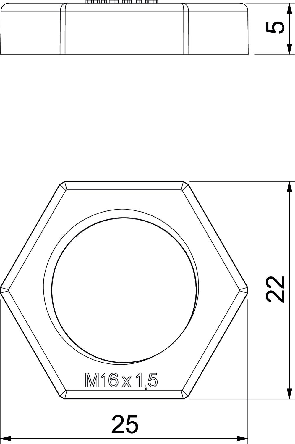 Porca M16 Poliamida cinzento claro RAL 7035 – Imagem 2 de 2