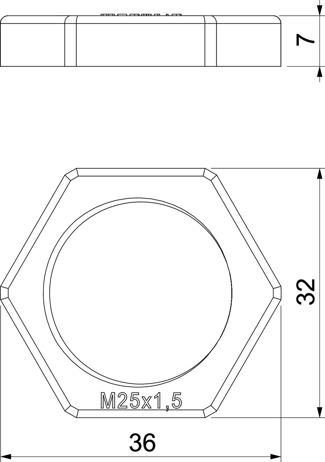 Porca M25 Poliamida cinzento claro RAL 7035 – Imagem 2 de 2