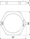 Porca M50 Poliamida cinzento claro RAL 7035