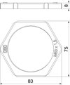 Porca M63 Poliamida cinzento claro RAL 7035