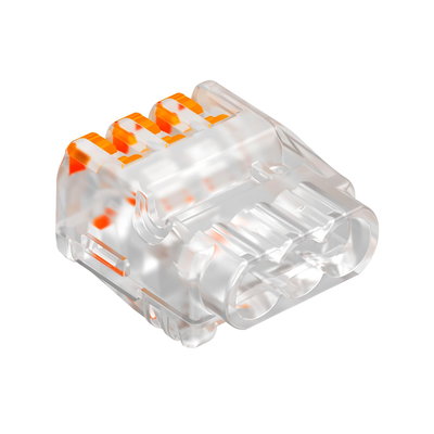 Ligador universal para 3 condutores multifilares 0,2-2,5mm² Policarbonato transparente