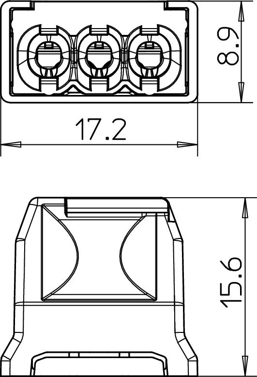 Ligador rápido terminal sem parafusos 3x2,5mm² Poliamida cinzento claro RAL 7035 – Imagem 2 de 2