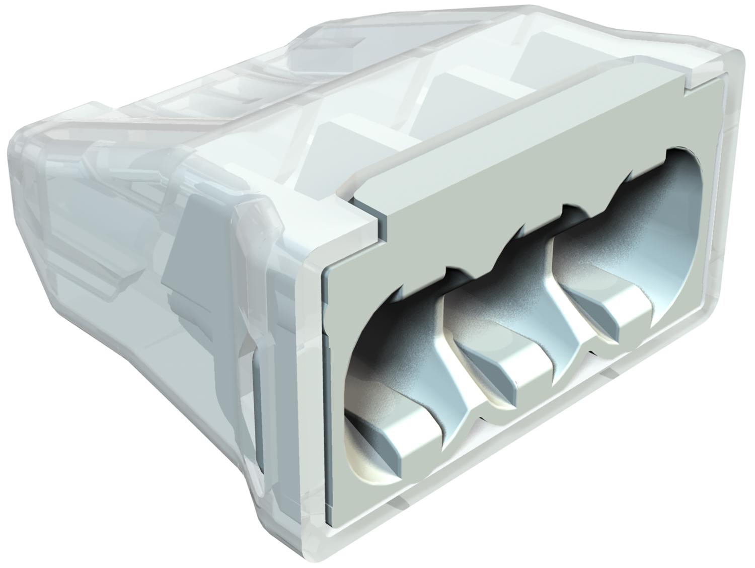 Ligador rápido terminal sem parafusos 3x2,5mm² Poliamida cinzento claro RAL 7035