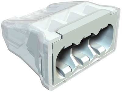 Ligador rápido terminal sem parafusos 3x2,5mm² Poliamida cinzento claro RAL 7035