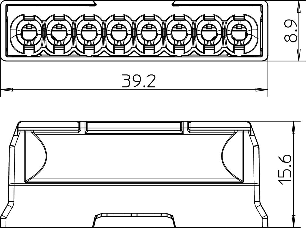 Ligador rápido terminal sem parafusos 8x2,5mm² Poliamida cinzento claro RAL 7035 – Imagem 2 de 2