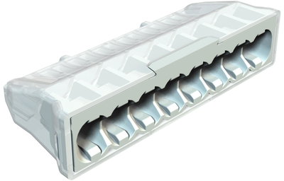 Ligador rápido terminal sem parafusos 8x2,5mm² Poliamida cinzento claro RAL 7035