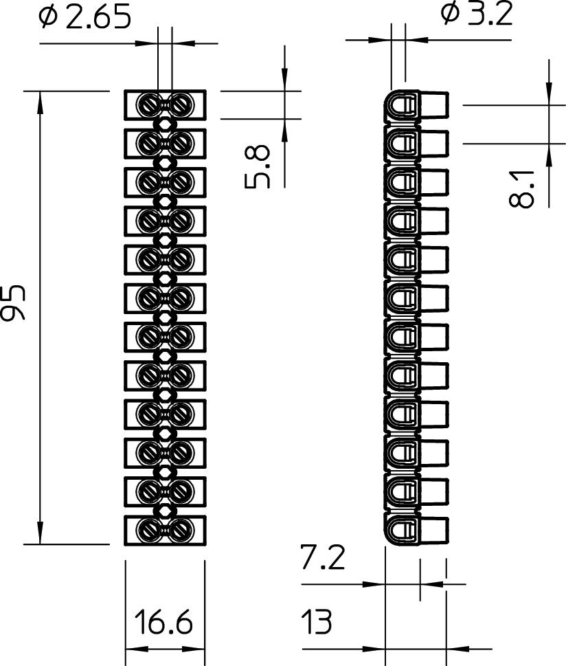 Régua de junção 4,0mm² Polipropileno branco – Imagem 2 de 2