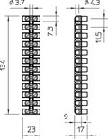 Régua de junção 10,0mm² Polipropileno branco