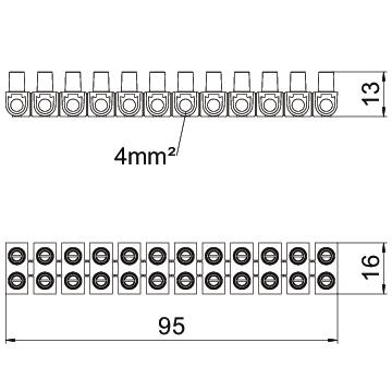 Terminal strip 4mm² Polipropileno branco – Imagem 2 de 2