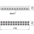 Terminal strip 6mm² Polipropileno branco