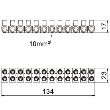 Terminal strip 10mm² Polipropileno preto – Imagem 2 de 2