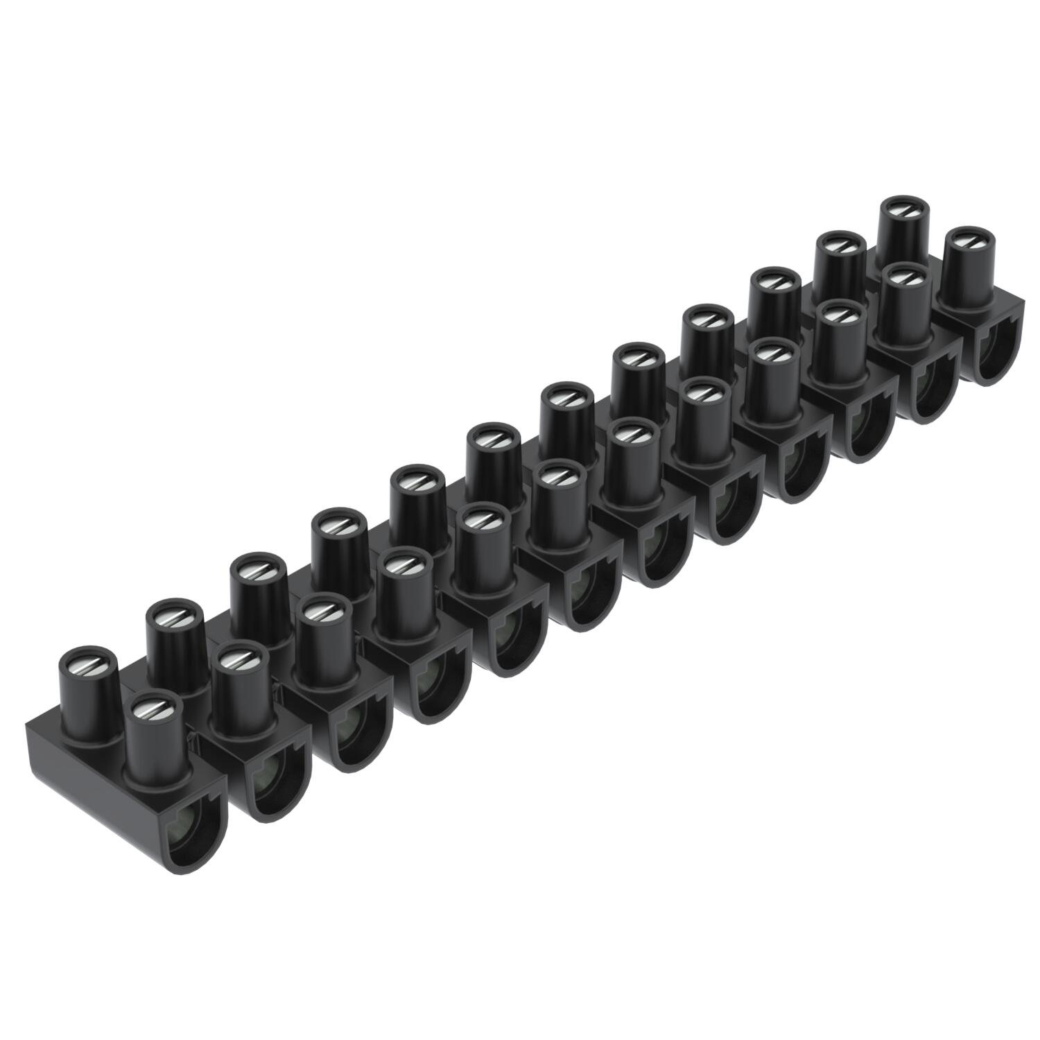 Terminal strip 16mm² Polipropileno preto