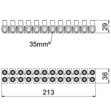 Régua de junção 35mm² Polipropileno preto – Imagem 2 de 2