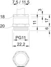 Bucim com anel PG11 Latão niquelado