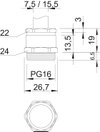 Bucim com anel PG16 Latão niquelado