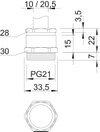 Bucim com anel PG21 Latão niquelado