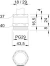 Bucim com anel PG29 Latão niquelado