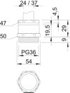 Bucim com anel PG36 Latão niquelado