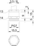Bucim com anel PG7 Latão niquelado