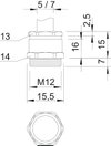 Bucim com anel M12 Latão niquelado