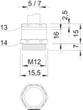 Bucim com anel M12 Latão niquelado