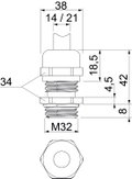 Cable gland EMV for cable with shielding M32 Latão niquelado
