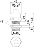 Cable gland EMV for cable with shielding M40 Latão niquelado