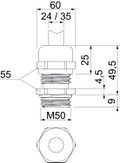 Cable gland EMV for cable with shielding M50 Latão niquelado