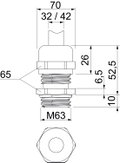Cable gland EMV for cable with shielding M63 Latão niquelado