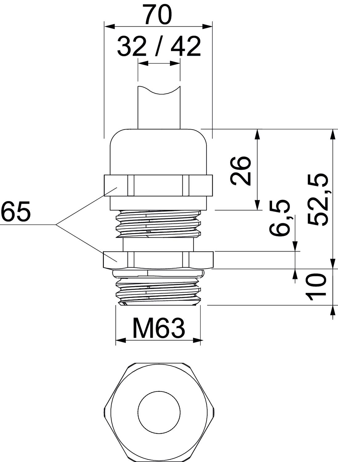 Cable gland EMV for cable with shielding M63 Latão niquelado – Imagem 2 de 2