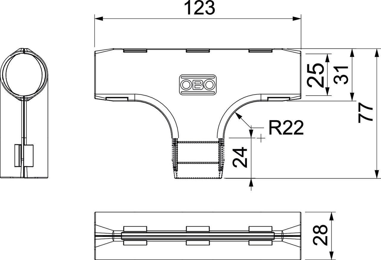 Derivação em T Quick-Pipe M25 Polipropileno cinzento claro RAL 7035 – Imagem 2 de 2
