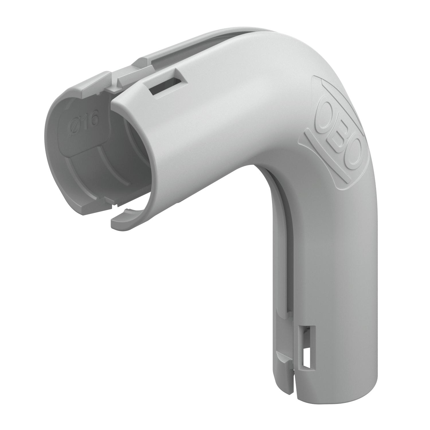 Ângulo de 90° Quick-Pipe M16 Polipropileno cinzento claro RAL 7035