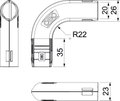 Ângulo de 90° Quick-Pipe M20 Polipropileno cinzento claro RAL 7035