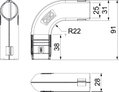 Ângulo de 90° Quick-Pipe M25 Polipropileno cinzento claro RAL 7035