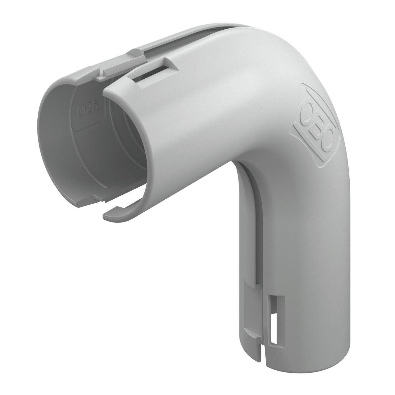 Ângulo de 90° Quick-Pipe M25 Polipropileno cinzento claro RAL 7035