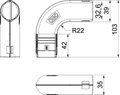 Ângulo de 90° Quick-Pipe M32 Polipropileno cinzento claro RAL 7035