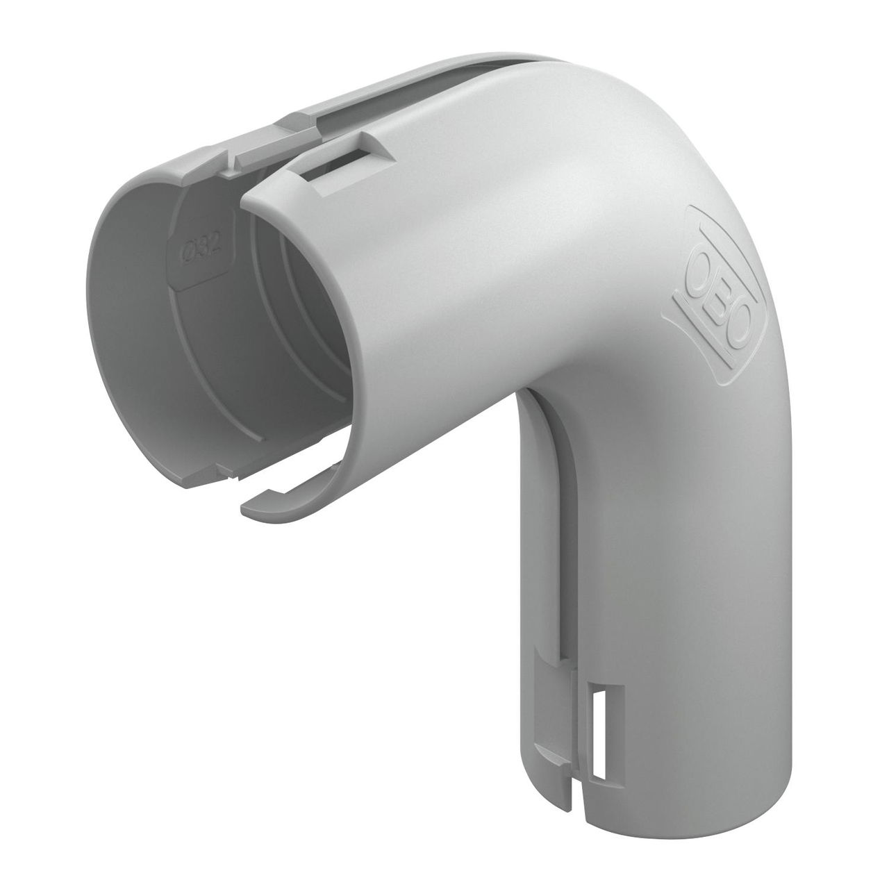 Ângulo de 90° Quick-Pipe M32 Polipropileno cinzento claro RAL 7035