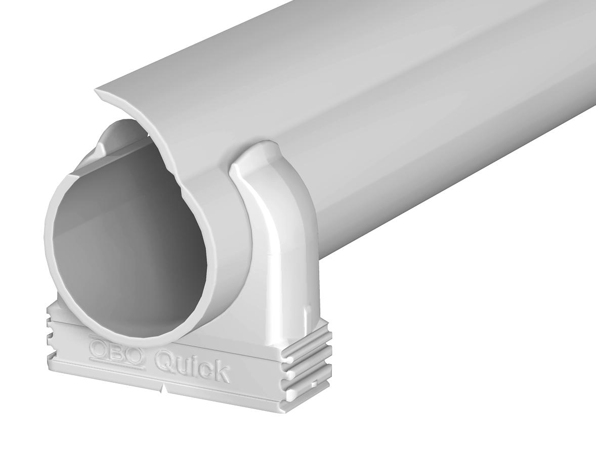 Conjunto Quick-Pipe Quick-Pipe+Abraçadeira Quick M25 Policloreto de vinilo cinzento claro RAL 7035