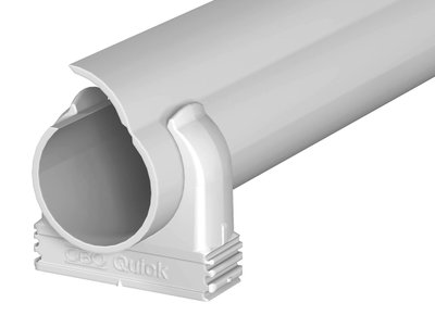 Conjunto Quick-Pipe Quick-Pipe+Abraçadeira Quick M32 Policloreto de vinilo cinzento claro RAL 7035