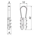 Push-fit plug with loop fastening 41,0x14,0x7,5 Poliamida