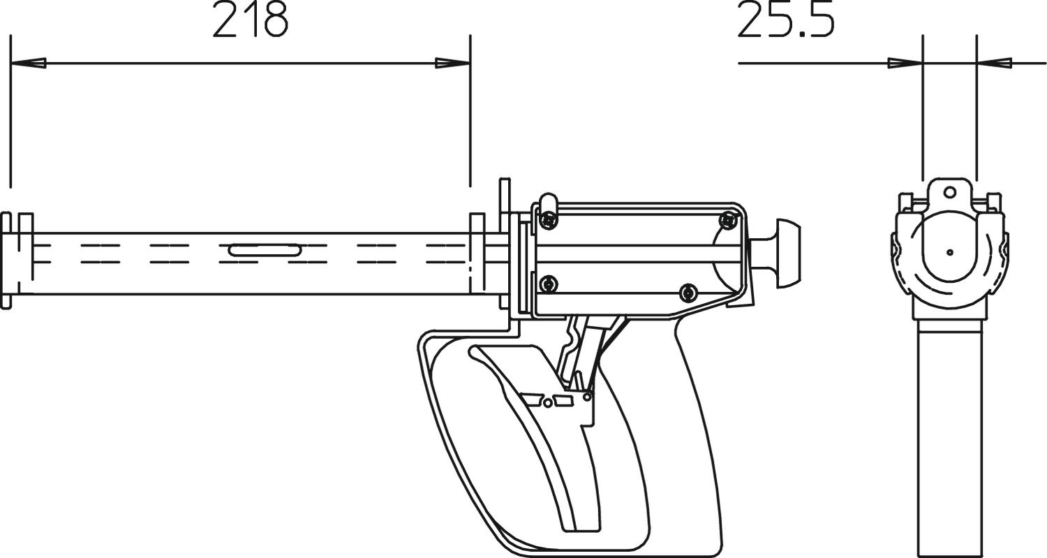 Pistola para cartucho 1 componente preto – Imagem 2 de 3