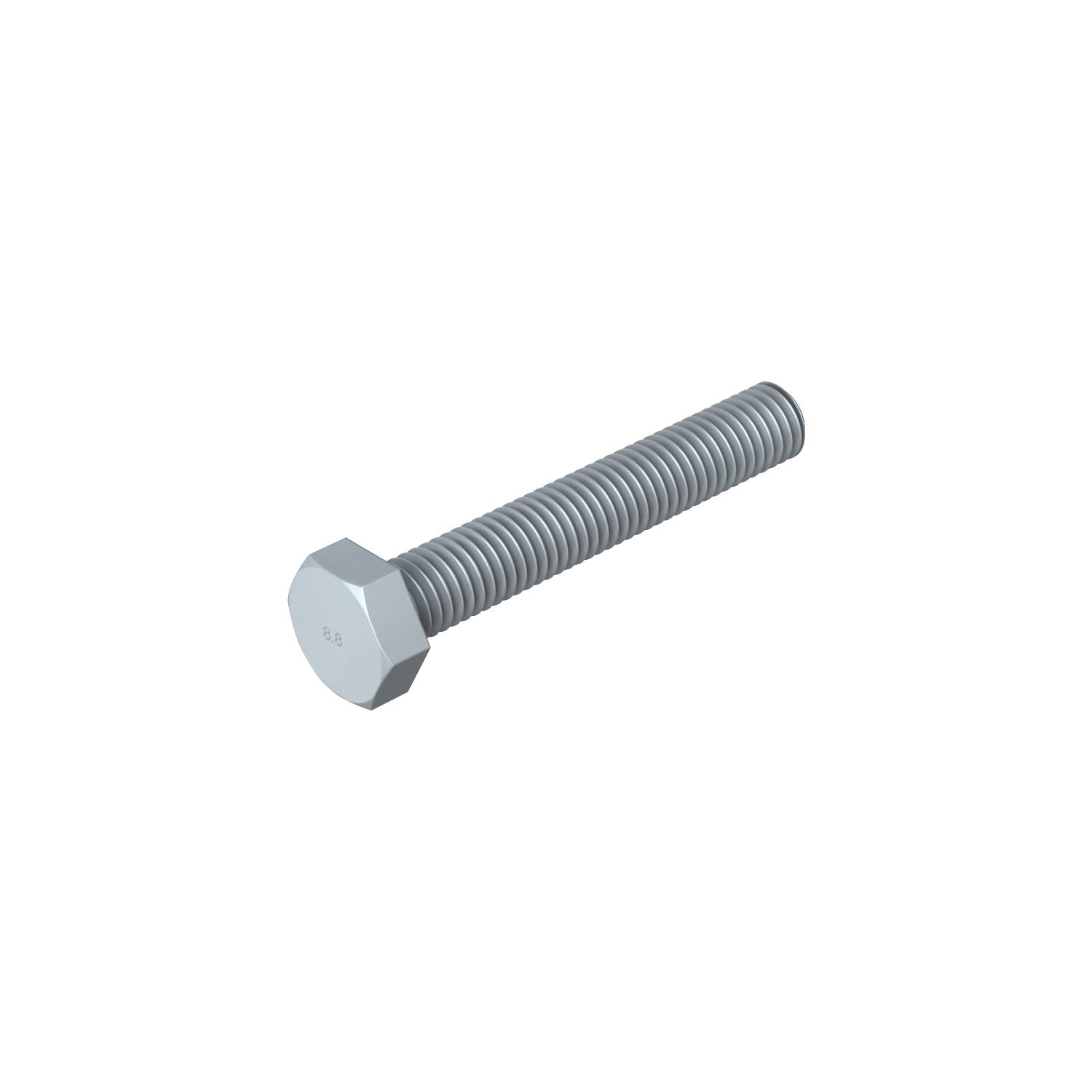 Parafuso sextavado M8x50 Aço Lamela de zinco