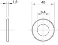 Fender plate M6,Ø40mm Aço eletrogalvanizado