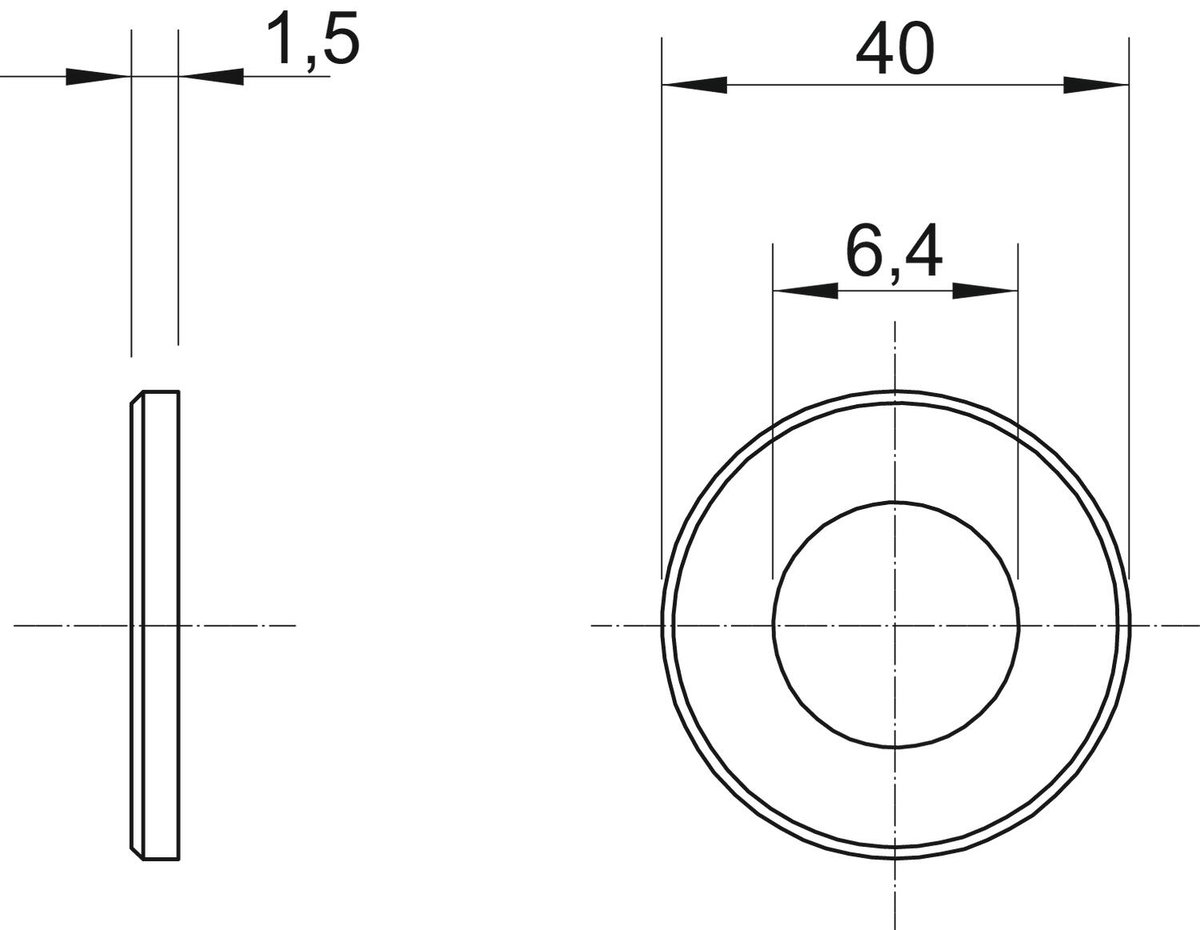 Fender plate M6,Ø40mm Aço eletrogalvanizado – Imagem 2 de 2