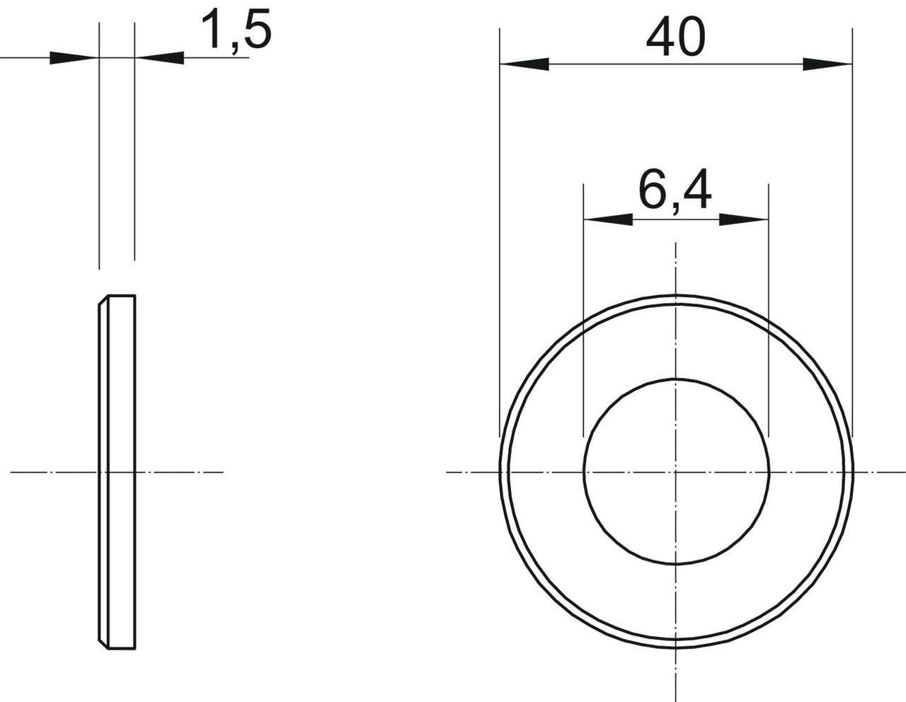 Fender plate M6,Ø40mm Aço eletrogalvanizado – Imagem 2 de 2