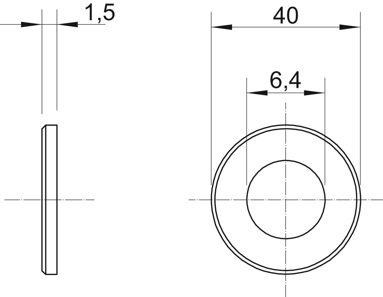 Fender plate M6,Ø40mm Aço eletrogalvanizado – Imagem 2 de 2