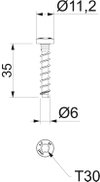 Parafuso antifogo com Panhead 6x35mm Aço eletrogalvanizado zinco