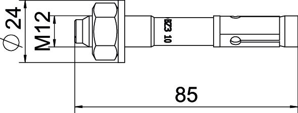 Wedge anchor BZ3 M12x85 Aço eletrogalvanizado zinco – Imagem 2 de 2