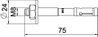 Wedge anchor BZ3 with large washer M8x75 Aço inoxidável, livre de ferrugem brilhante, pós-tratamento aço inoxidável